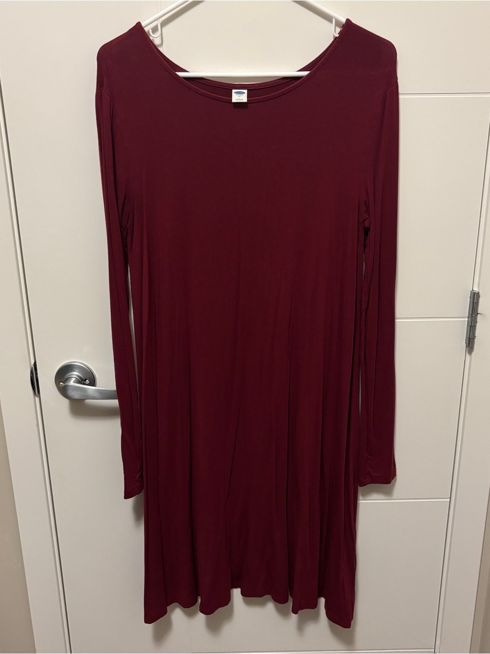 Old Navy Long-Sleeve Swing Dress in Burgundy Wine